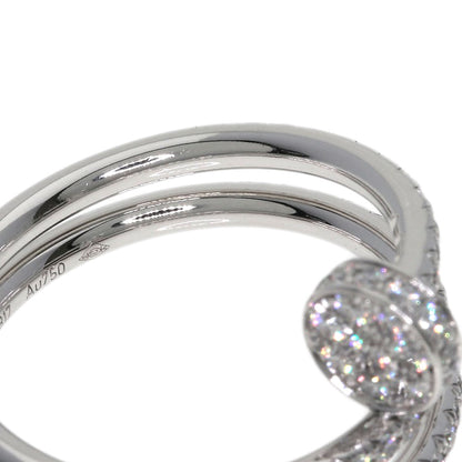 CARTIER Juste un Clou Double Semi-Pavé Diamond #50 Ring K18 White Gold Ladies [Used]