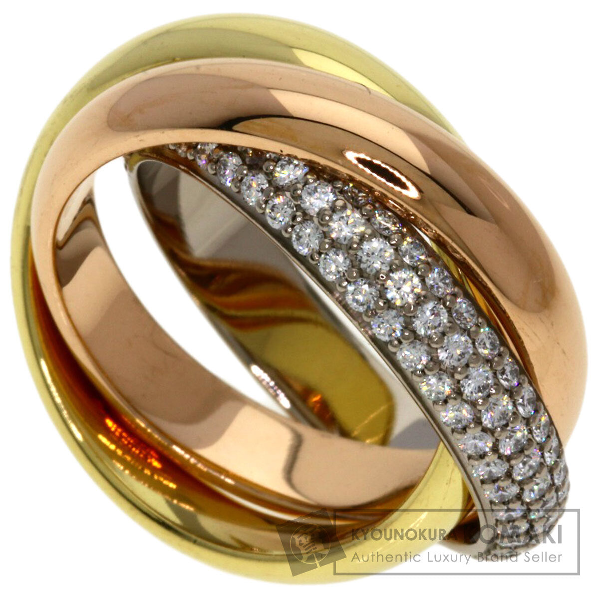 CARTIER Trinity Diamond #48 Ring K18 Yellow Gold K18 White GoldLadies [Used]