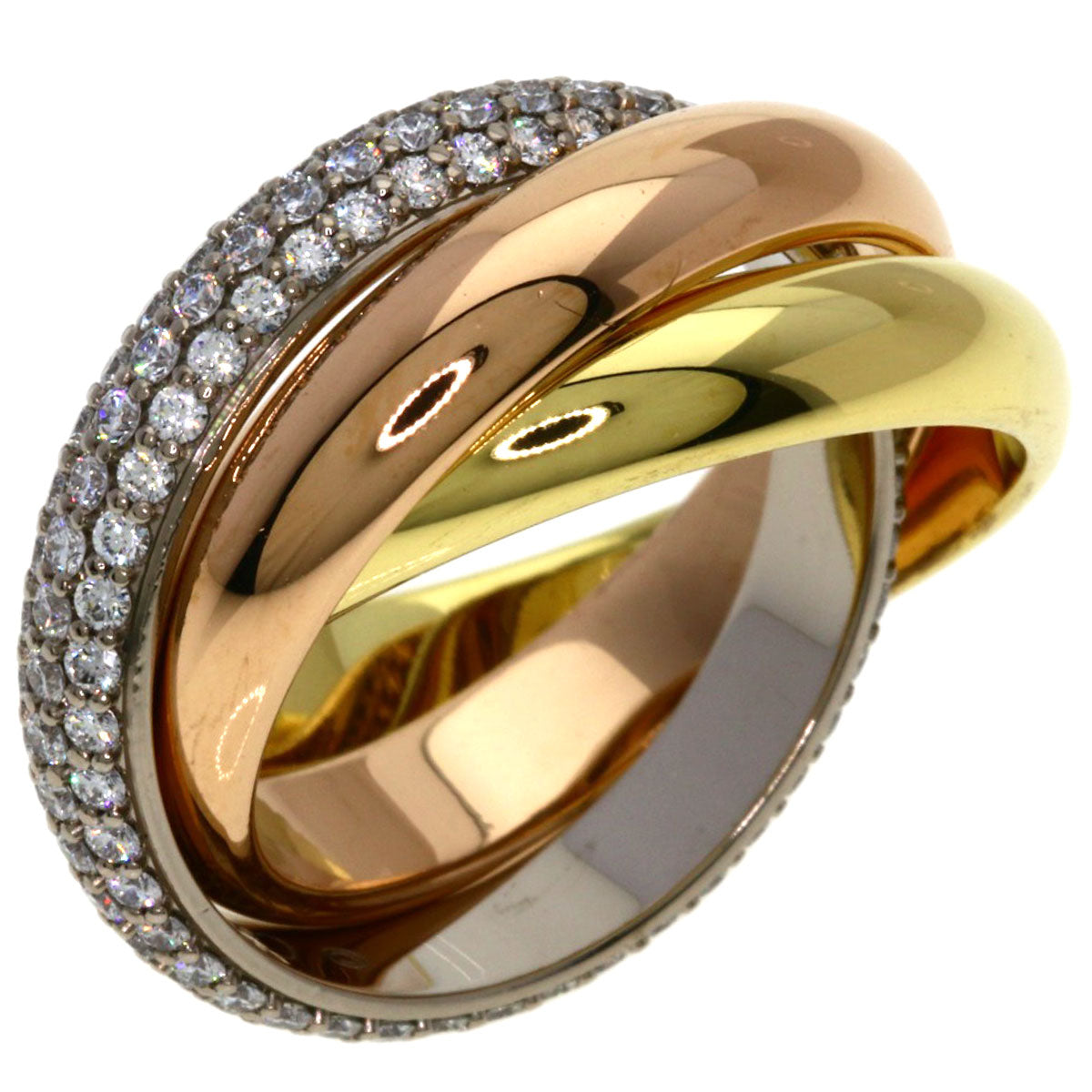 CARTIER Trinity Diamond #48 Ring K18 Yellow Gold K18 White GoldLadies [Used]