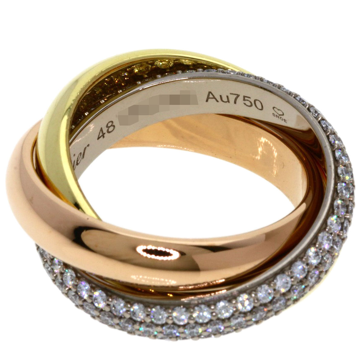 CARTIER Trinity Diamond #48 Ring K18 Yellow Gold K18 White GoldLadies [Used]