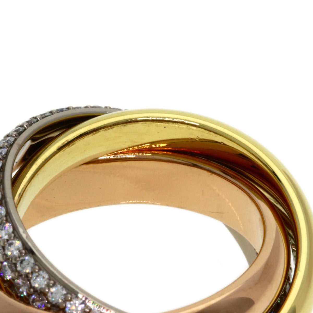 CARTIER Trinity Diamond #48 Ring K18 Yellow Gold K18 White GoldLadies [Used]