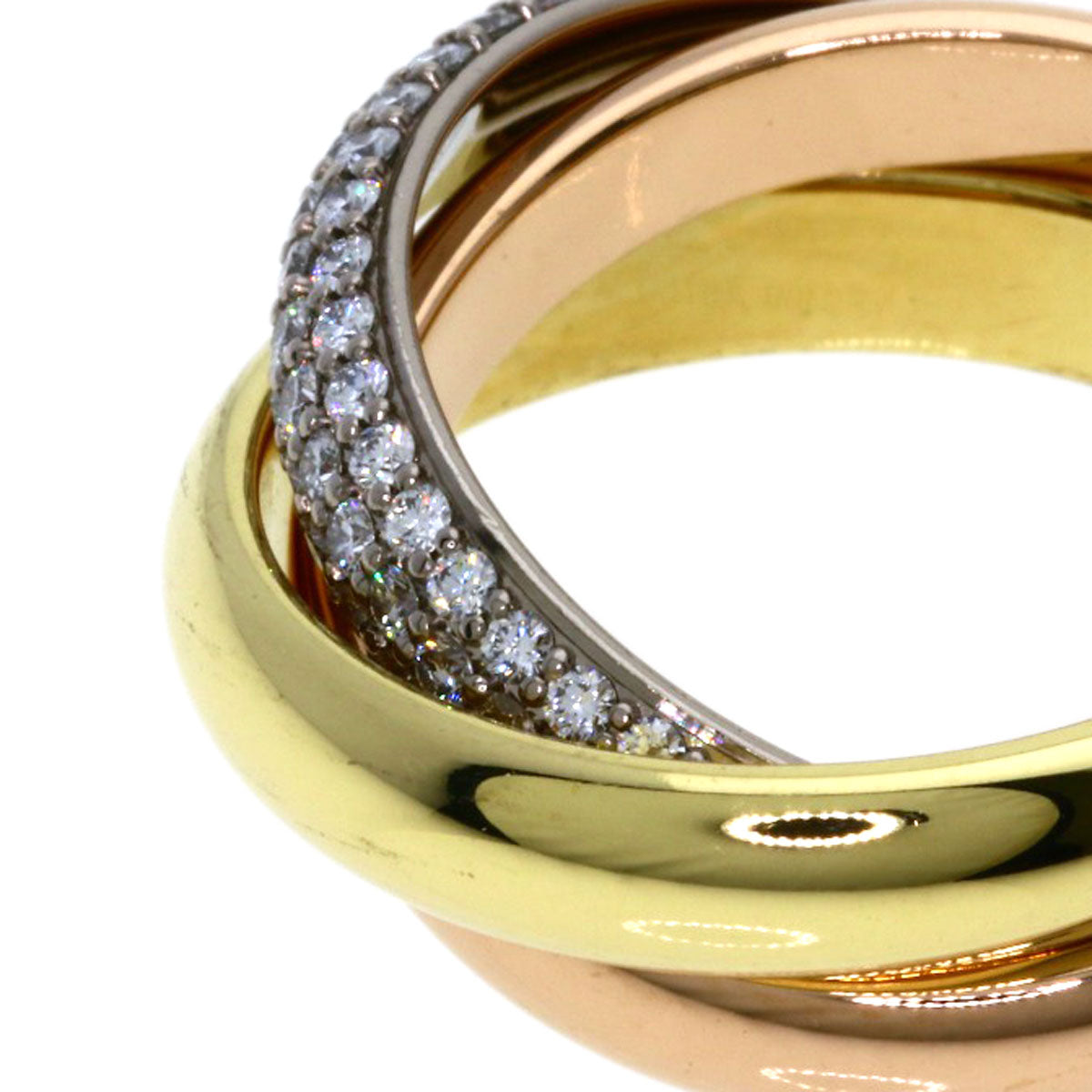 CARTIER Trinity Diamond #48 Ring K18 Yellow Gold K18 White GoldLadies [Used]