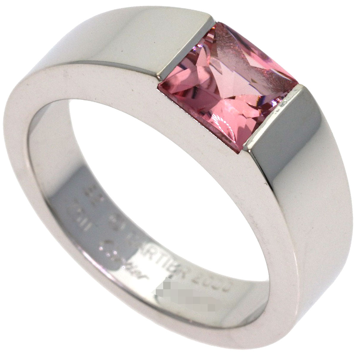 CARTIER Tank Pink Tourmaline #52 Ring K18 White Gold Ladies [Used]