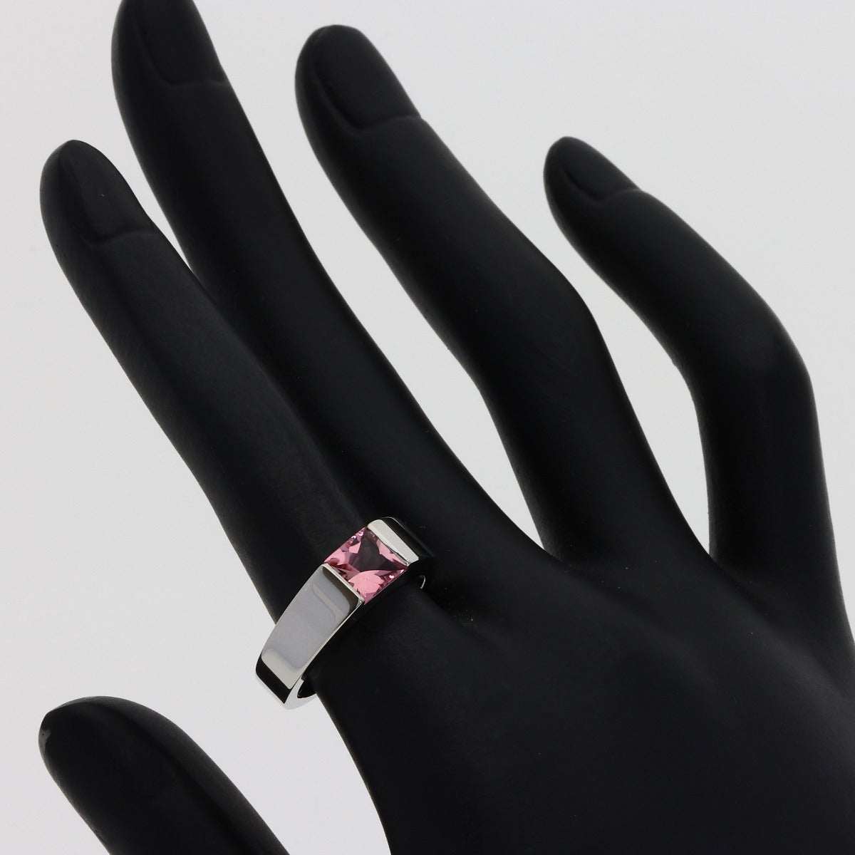 CARTIER Tank Pink Tourmaline #52 Ring K18 White Gold Ladies [Used]