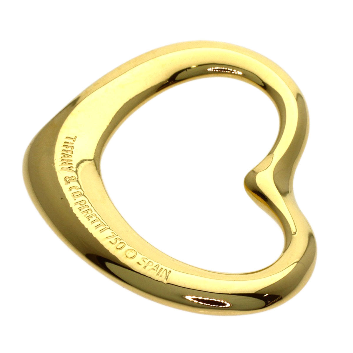 TIFFANY&Co. Open heart Pendant top K18 Yellow Gold Ladies [Used]
