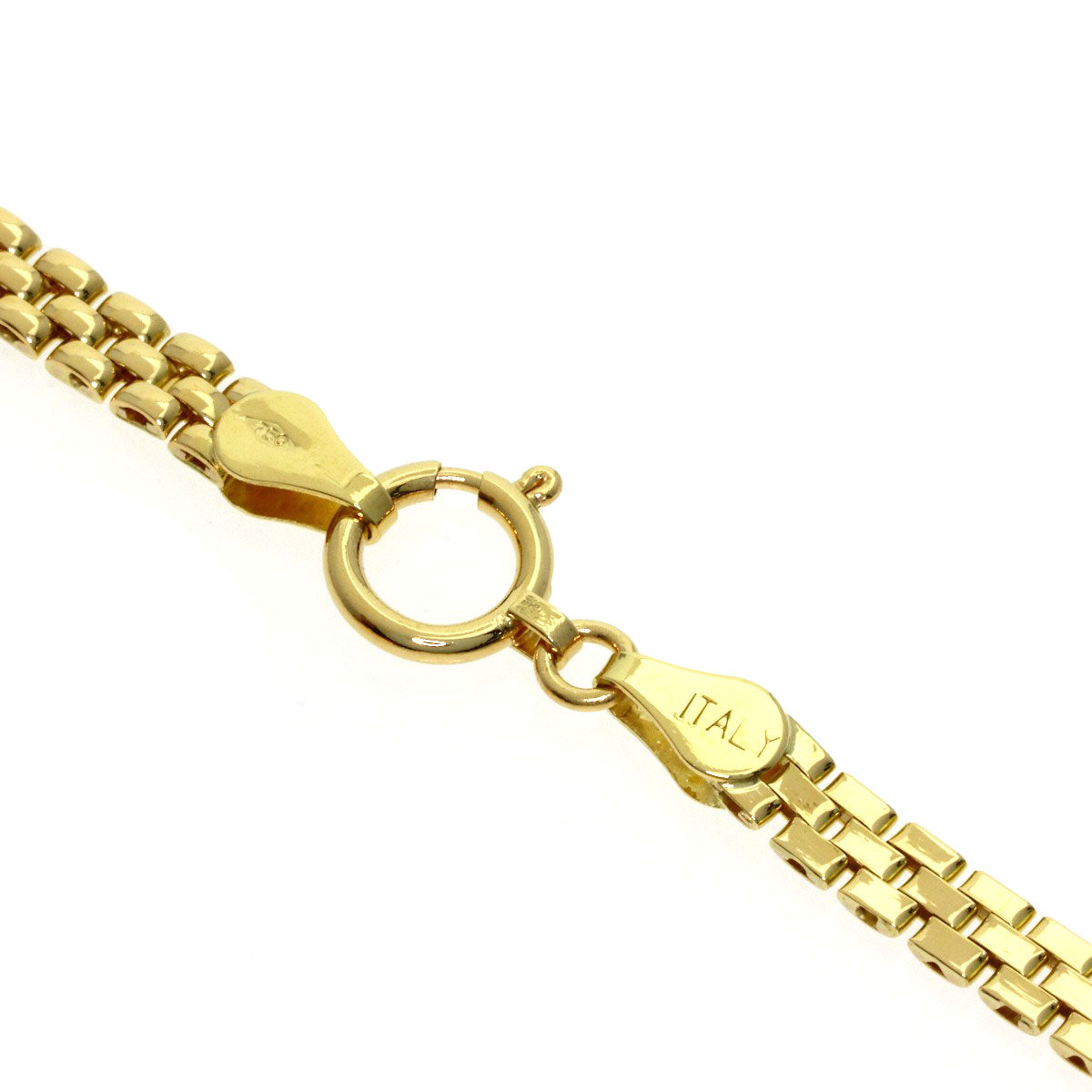 0.14ct Coral Coral Diamond Necklace K18 Yellow Gold 17.4g　Ladies