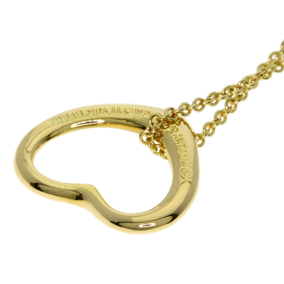 TIFFANY&Co. Open heart Necklace K18 Yellow Gold Ladies [Used]