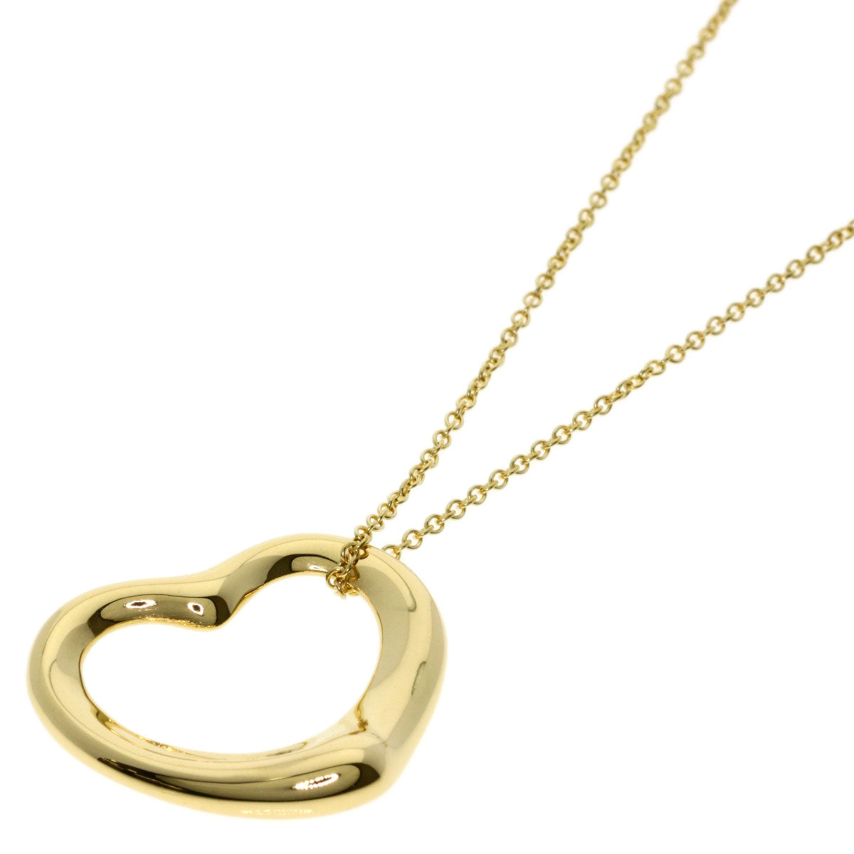 TIFFANY&Co. Open heart Necklace K18 Yellow Gold Ladies [Used]