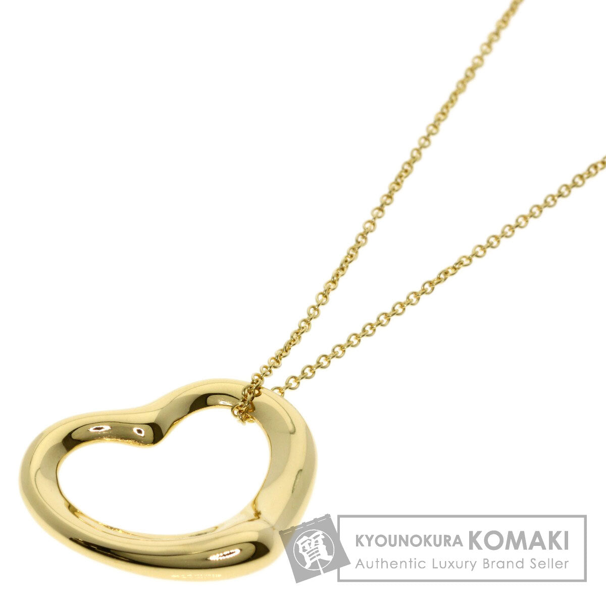 TIFFANY&Co. Open heart Necklace K18 Yellow Gold Ladies [Used]