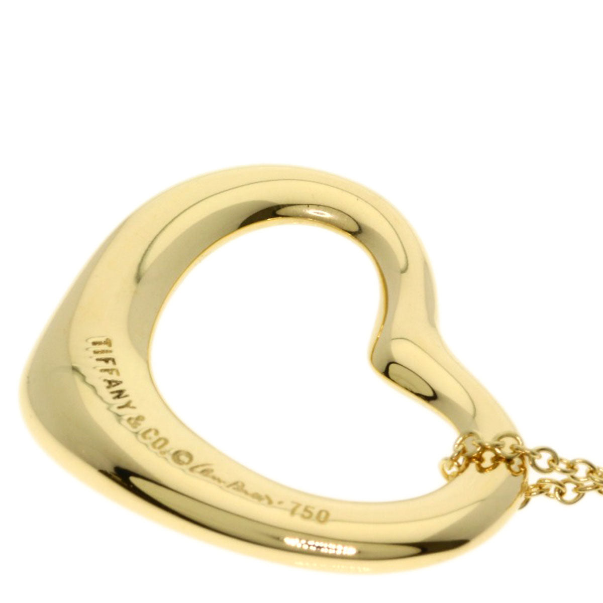 TIFFANY&Co. Open heart Necklace K18 Yellow Gold Ladies [Used]