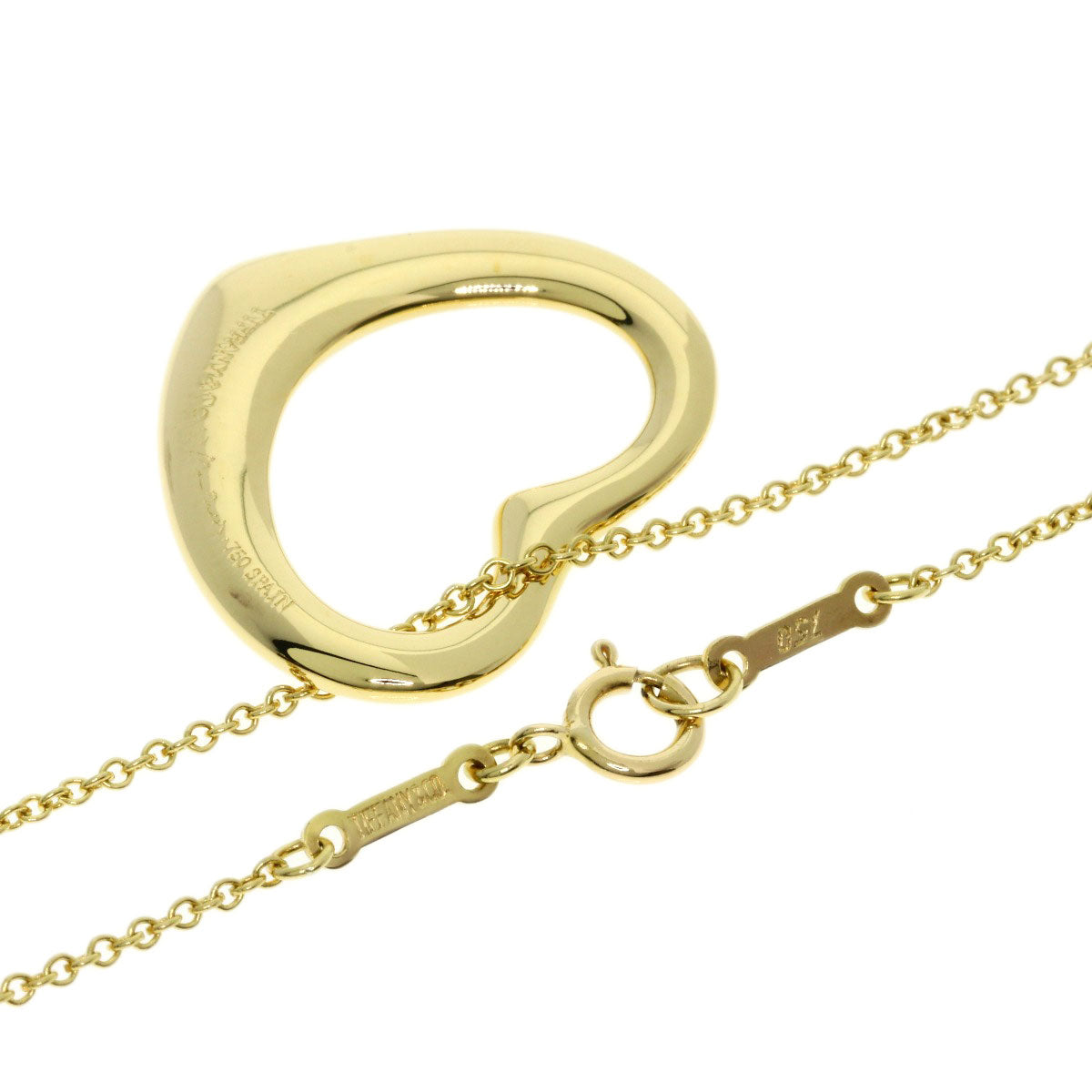 TIFFANY&Co. Open heart Necklace K18 Yellow Gold Ladies [Used]