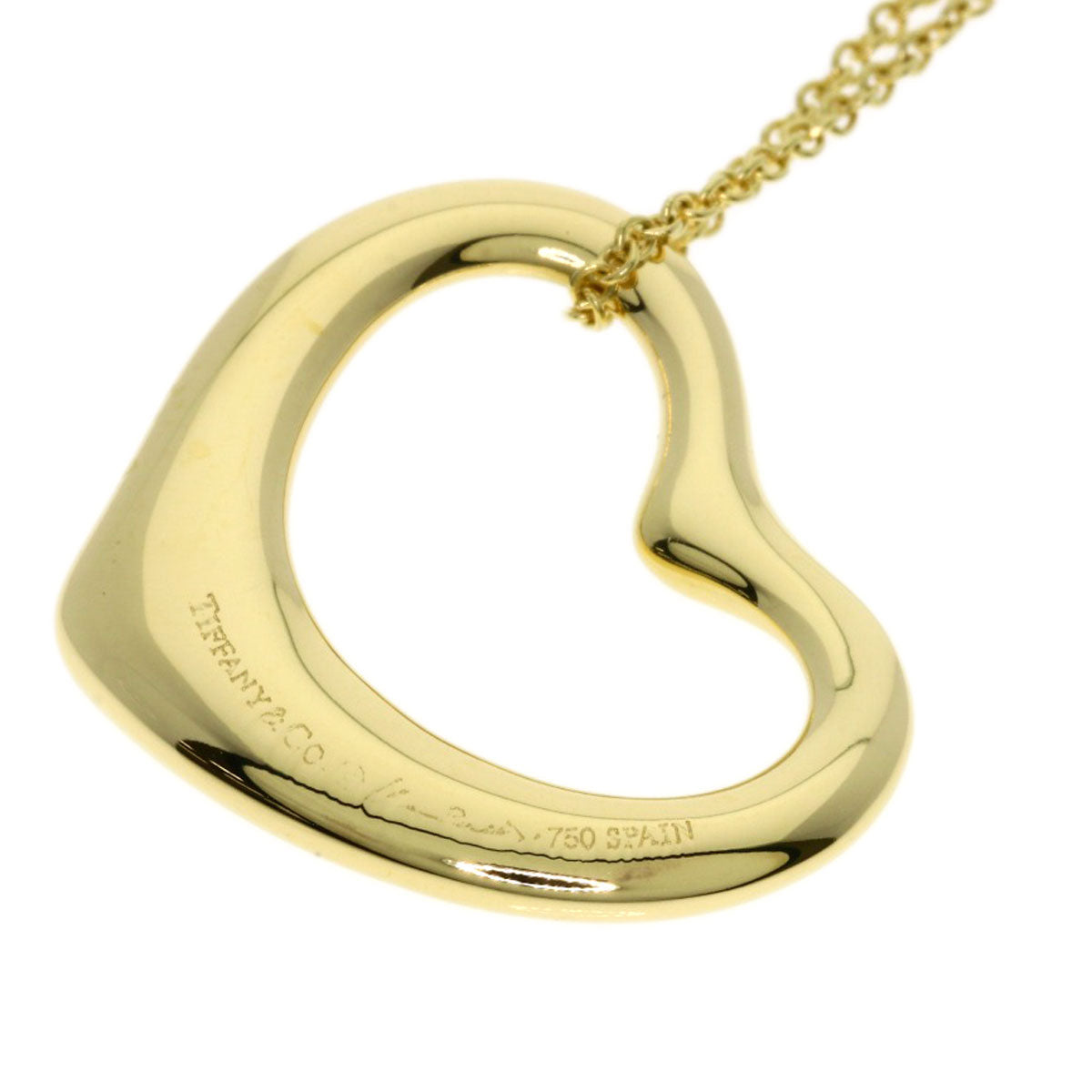 TIFFANY&Co. Open heart Necklace K18 Yellow Gold Ladies [Used]