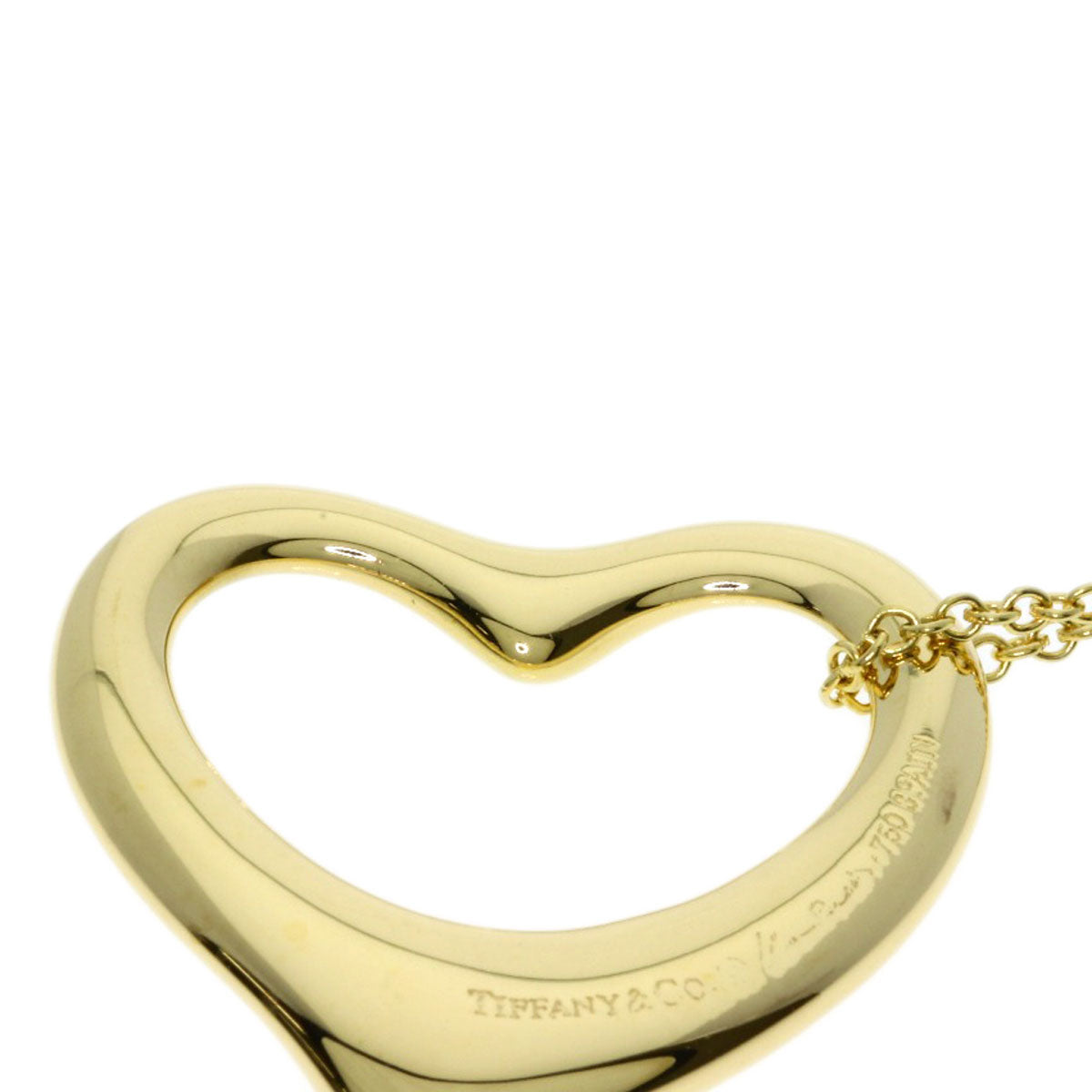 TIFFANY&Co. Open heart Necklace K18 Yellow Gold Ladies [Used]