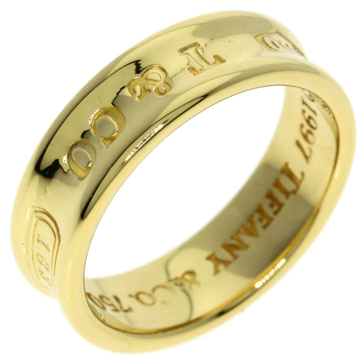TIFFANY&Co. 1837 Narrow Ring K18 Yellow Gold Ladies [Used]