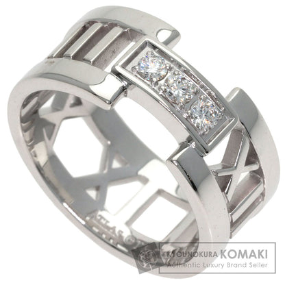 TIFFANY&Co. Atlas Open 3P Diamond Ring K18 White Gold Ladies [Used]