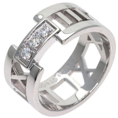 TIFFANY&Co. Atlas Open 3P Diamond Ring K18 White Gold Ladies [Used]