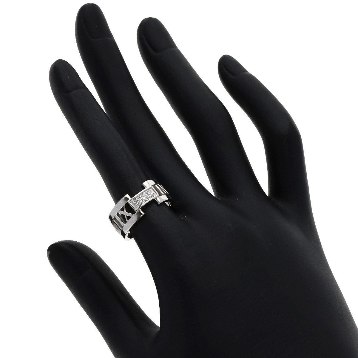 TIFFANY&Co. Atlas Open 3P Diamond Ring K18 White Gold Ladies [Used]