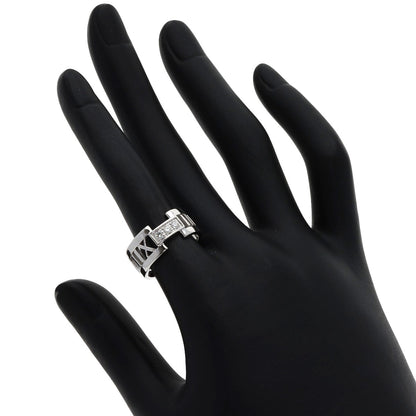 TIFFANY&Co. Atlas Open 3P Diamond Ring K18 White Gold Ladies [Used]