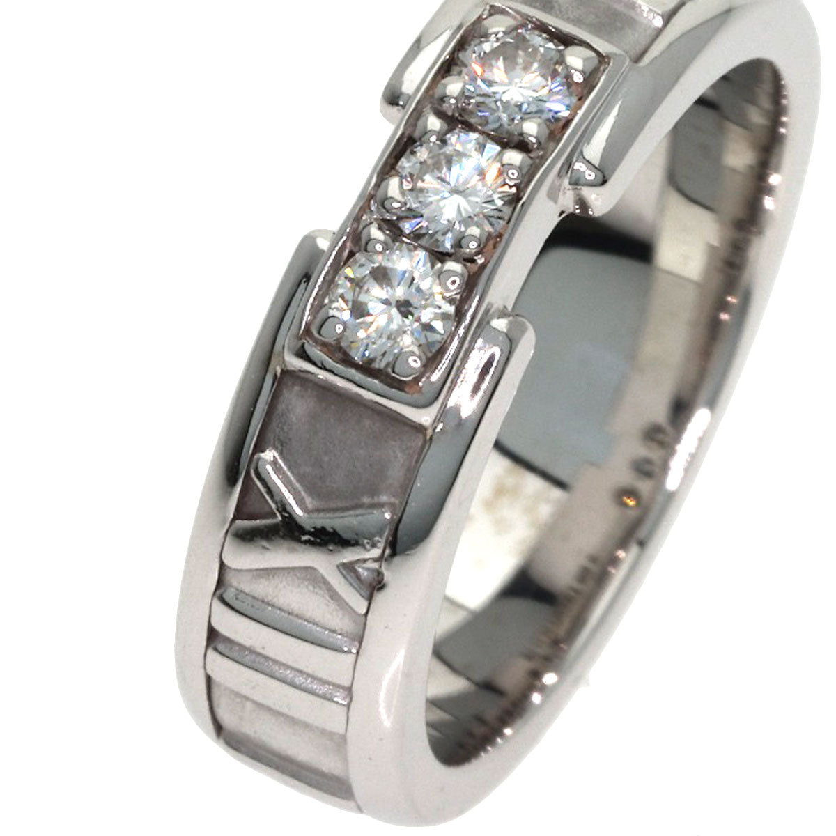 TIFFANY&Co. Atlas 3P Diamond Ring K18 White Gold Ladies [Used]