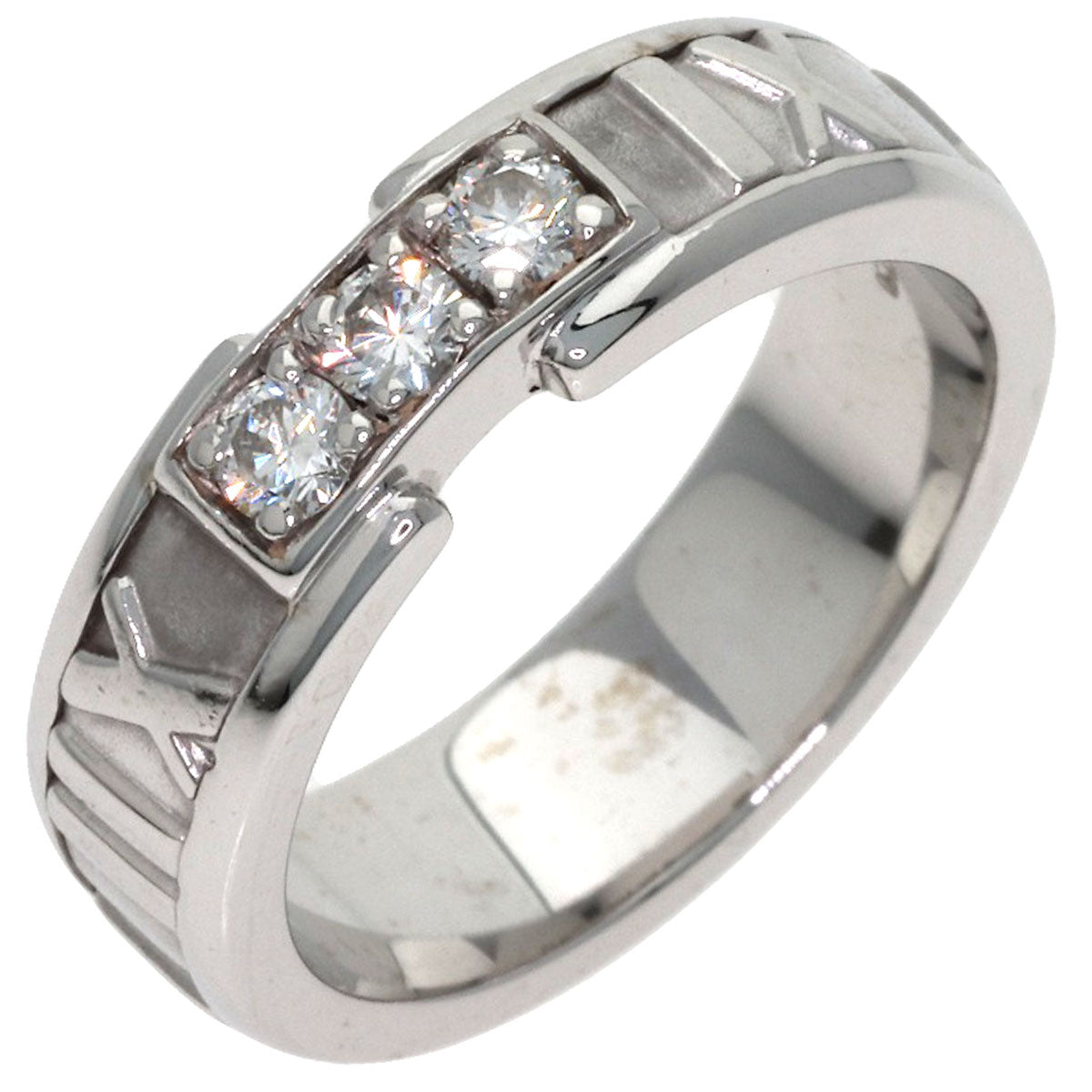 TIFFANY&Co. Atlas 3P Diamond Ring K18 White Gold Ladies [Used]
