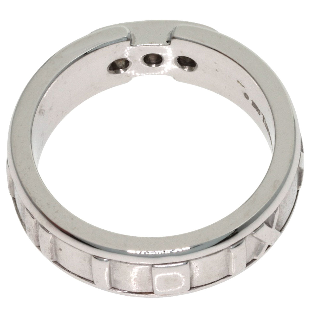 TIFFANY&Co. Atlas 3P Diamond Ring K18 White Gold Ladies [Used]