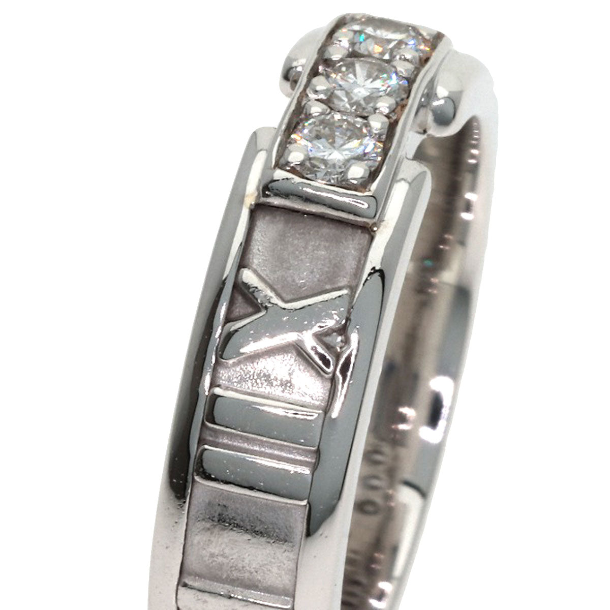 TIFFANY&Co. Atlas 3P Diamond Ring K18 White Gold Ladies [Used]