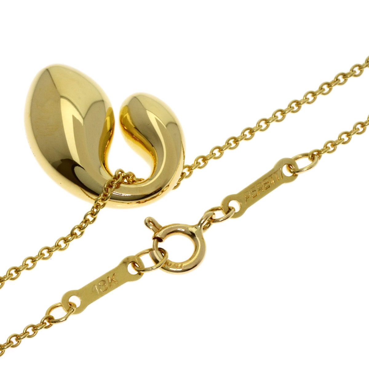 TIFFANY&Co. Double teardrop Necklace K18 Yellow Gold Ladies [Used]