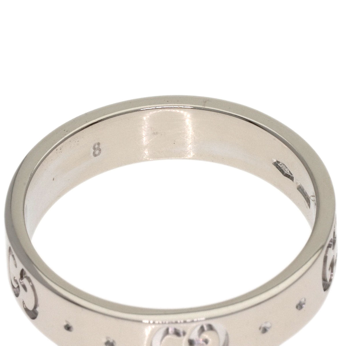 GUCCI アイコン #8 Ring K18 White Gold Ladies [Used]