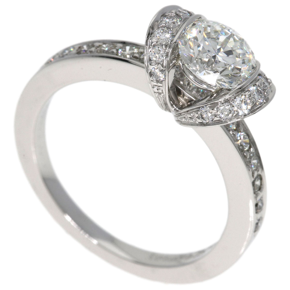TIFFANY&Co. Ribbon Diamond Ring Platinum PT950 Ladies [Used]