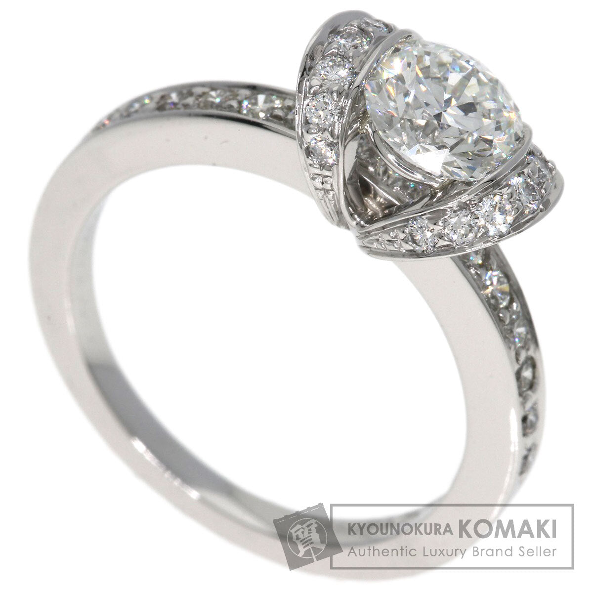 TIFFANY&Co. Ribbon Diamond Ring Platinum PT950 Ladies [Used]