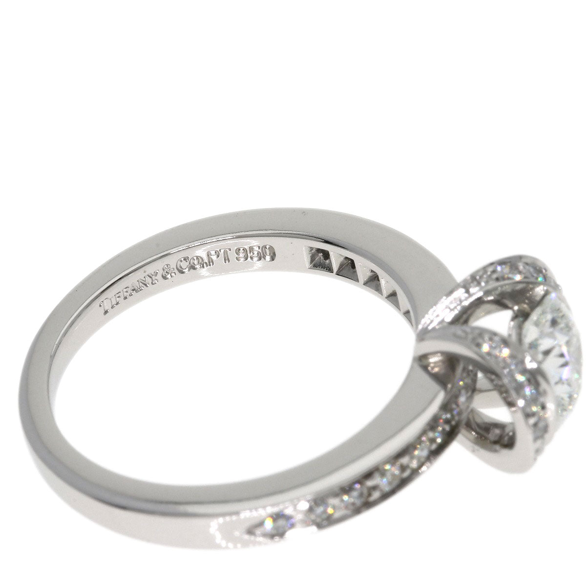 TIFFANY&Co. Ribbon Diamond Ring Platinum PT950 Ladies [Used]