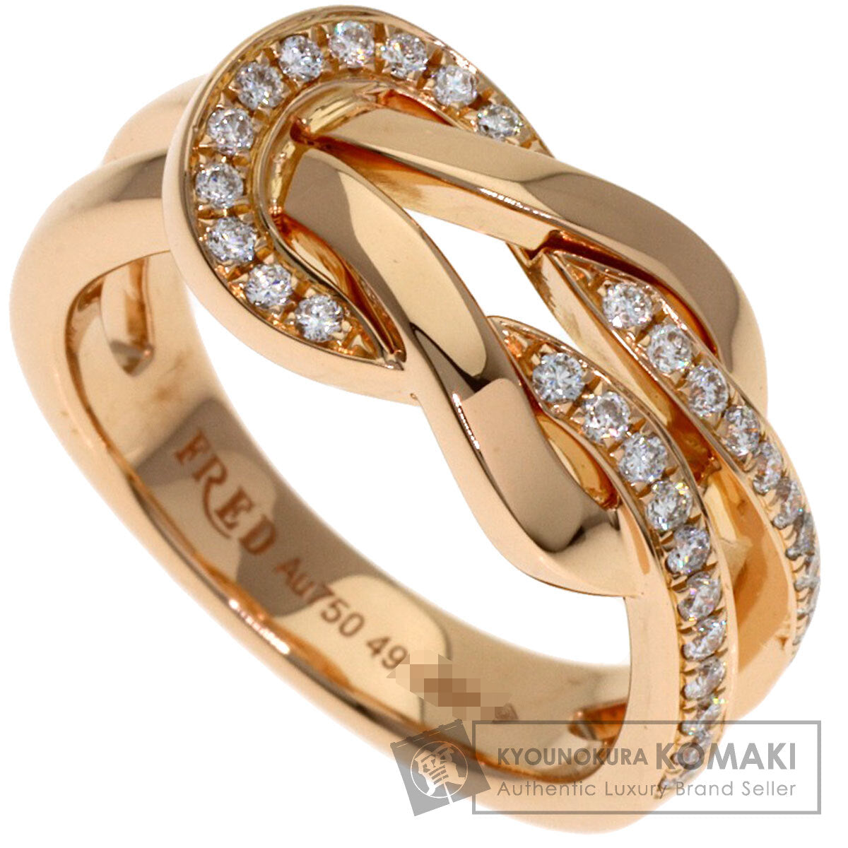FRED Chance Infini Half Diamond #49 Ring K18 Pink Gold Ladies [Used]