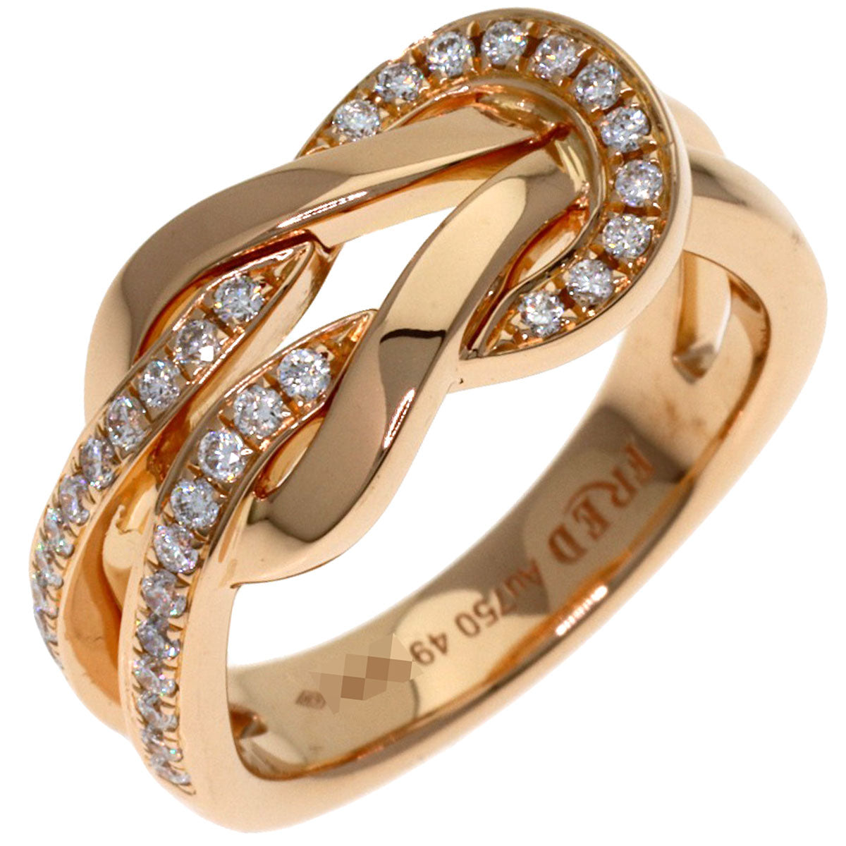 FRED Chance Infini Half Diamond #49 Ring K18 Pink Gold Ladies [Used]