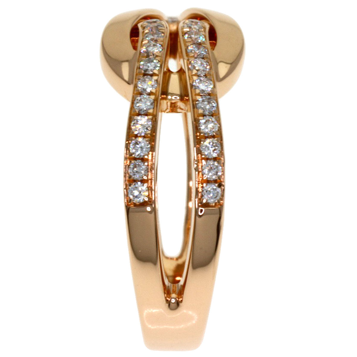 FRED Chance Infini Half Diamond #49 Ring K18 Pink Gold Ladies [Used]
