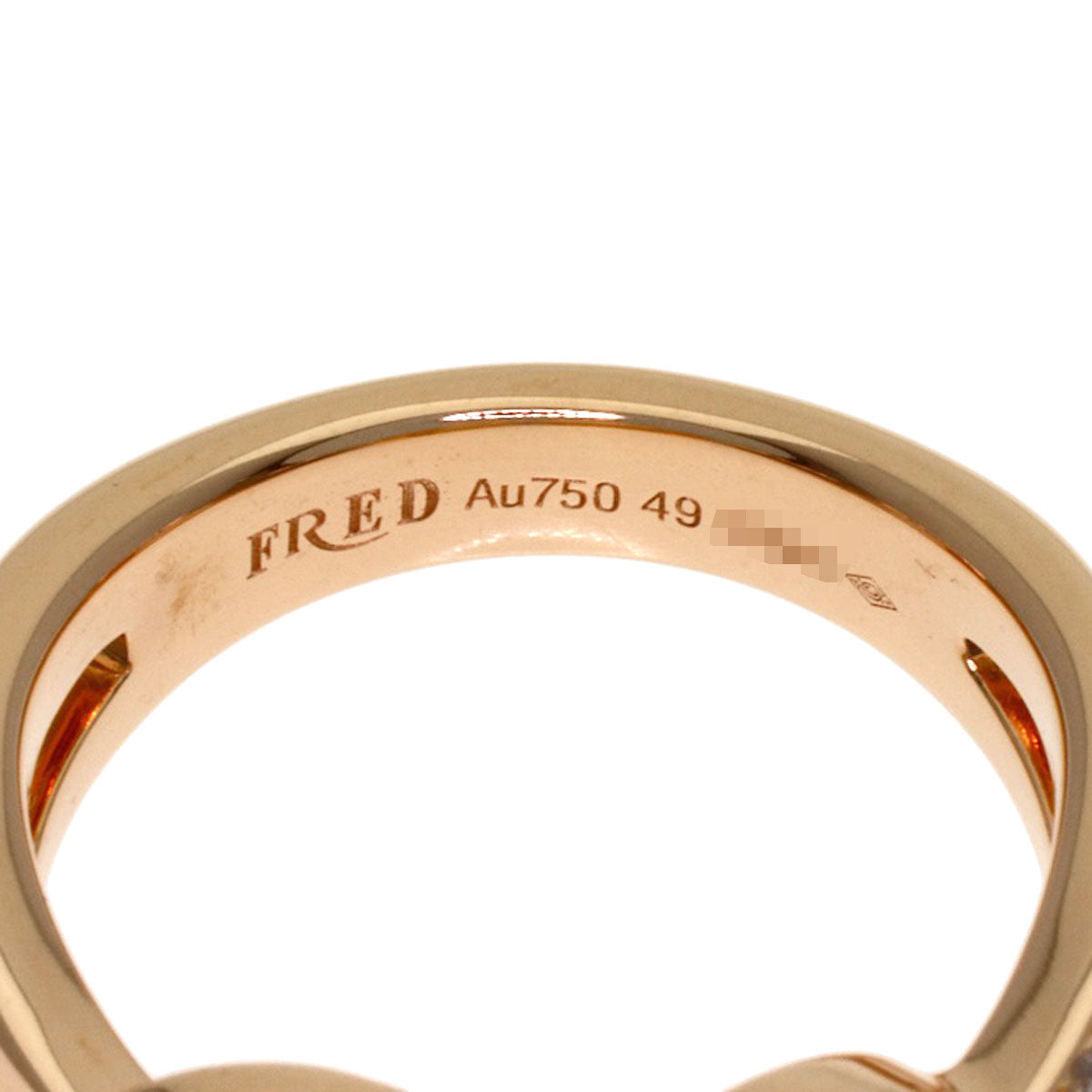 FRED Chance Infini Half Diamond #49 Ring K18 Pink Gold Ladies [Used]