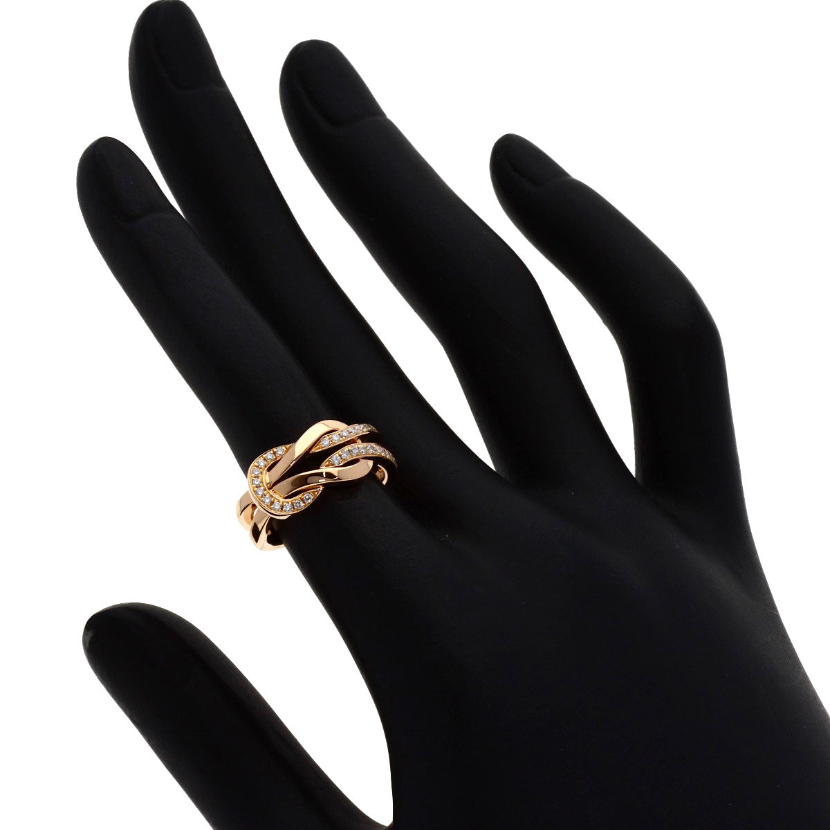 FRED Chance Infini Half Diamond #49 Ring K18 Pink Gold Ladies [Used]