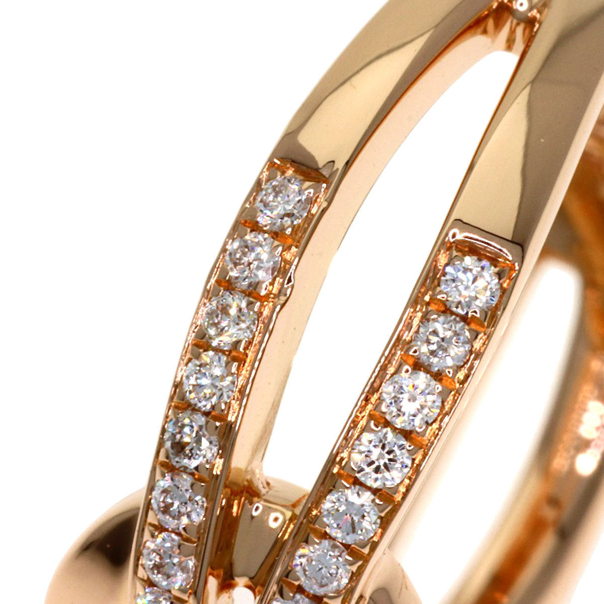 FRED Chance Infini Half Diamond #49 Ring K18 Pink Gold Ladies [Used]