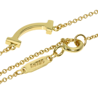 TIFFANY&Co. T Smile Mini Diamond Necklace K18 Yellow Gold Ladies [Used]