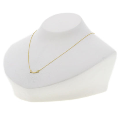 TIFFANY&Co. T Smile Mini Diamond Necklace K18 Yellow Gold Ladies [Used]
