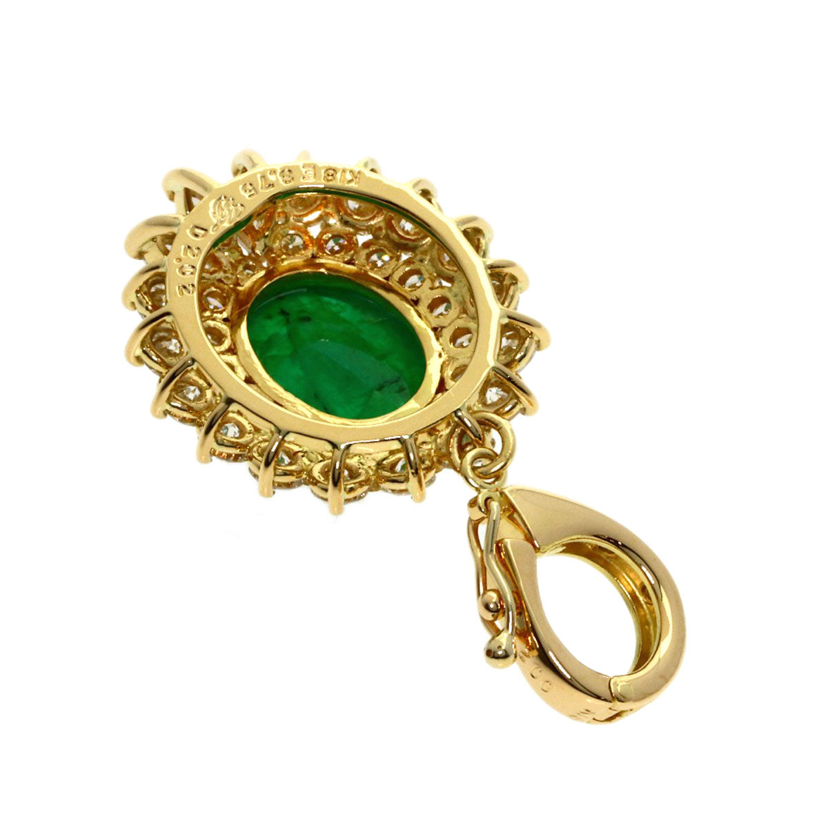 2.02ct Emerald Diamond Pendant top K18 Yellow Gold 5.8g　Ladies