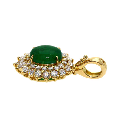 2.02ct Emerald Diamond Pendant top K18 Yellow Gold 5.8g　Ladies