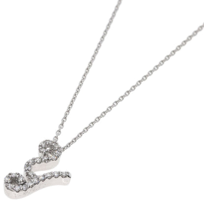 Ponte Vecchio Initials Y Diamond Necklace K18 White Gold Ladies [Used]