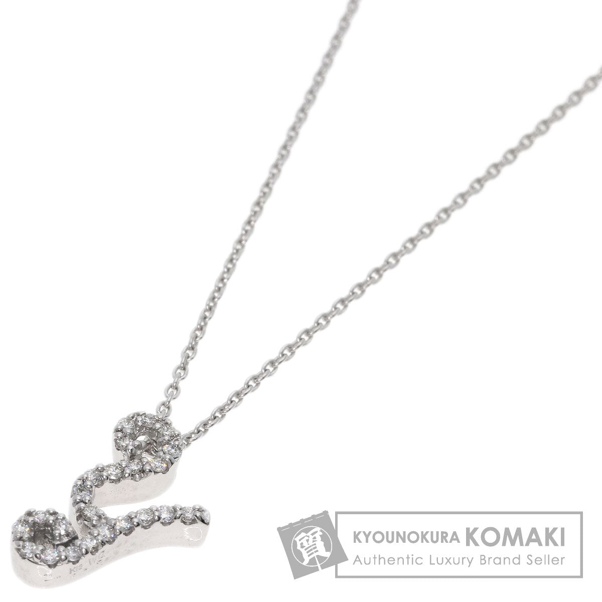 Ponte Vecchio Initials Y Diamond Necklace K18 White Gold Ladies [Used]