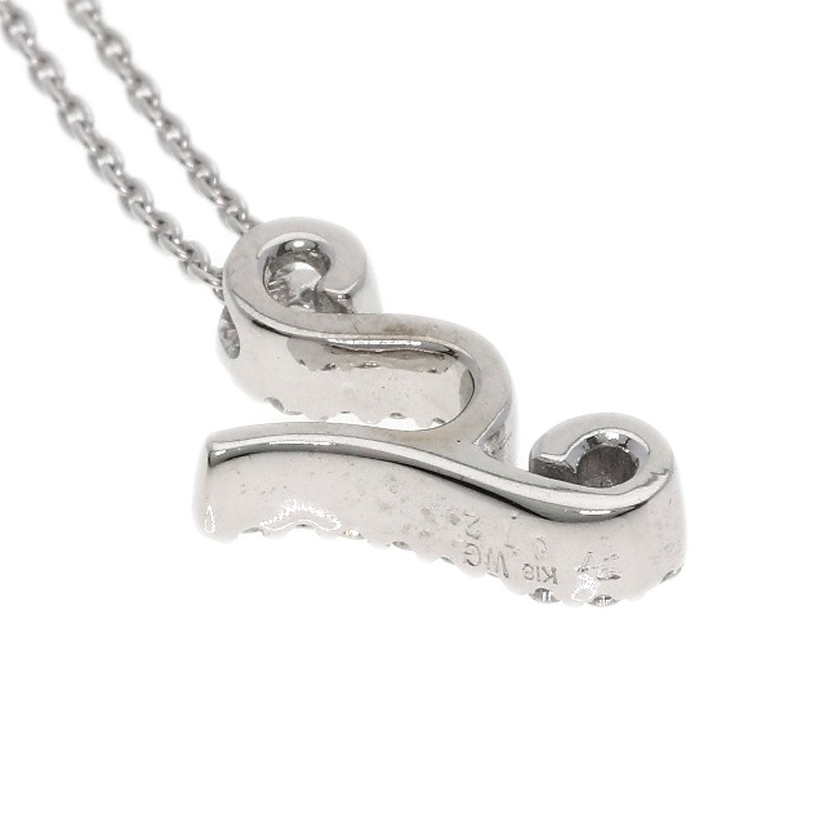 Ponte Vecchio Initials Y Diamond Necklace K18 White Gold Ladies [Used]