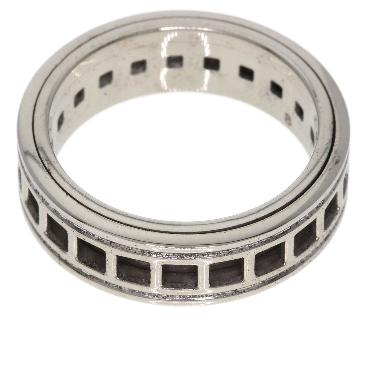 GUCCI Scroll #8 Ring K18 White Gold Ladies [Used]