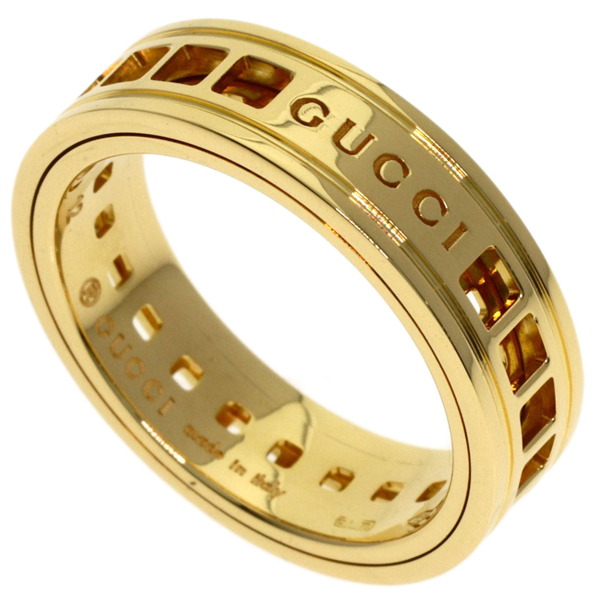 GUCCI Scroll #12 Ring K18 Yellow Gold Ladies [Used]