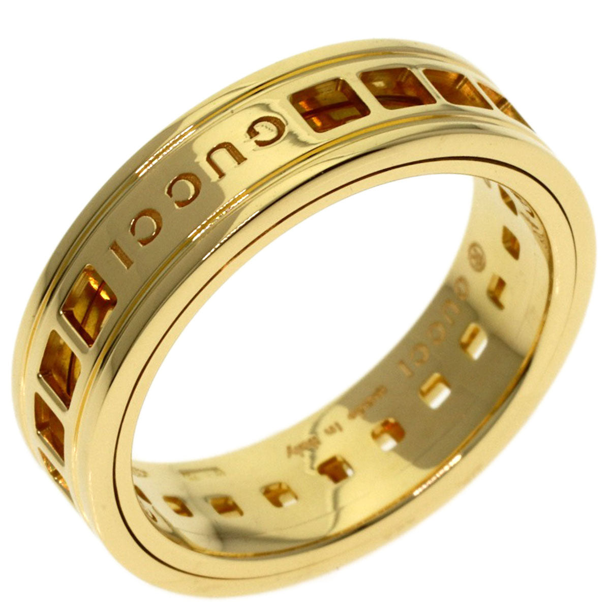 GUCCI Scroll #12 Ring K18 Yellow Gold Ladies [Used]