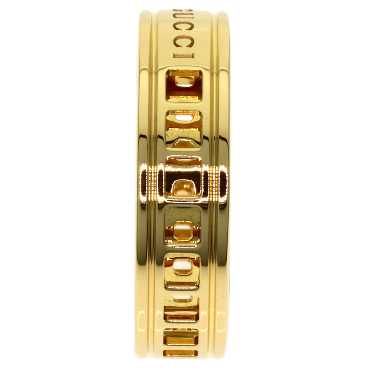 GUCCI Scroll #12 Ring K18 Yellow Gold Ladies [Used]
