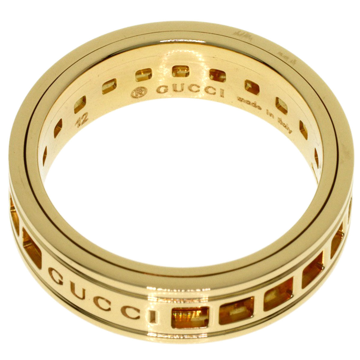 GUCCI Scroll #12 Ring K18 Yellow Gold Ladies [Used]