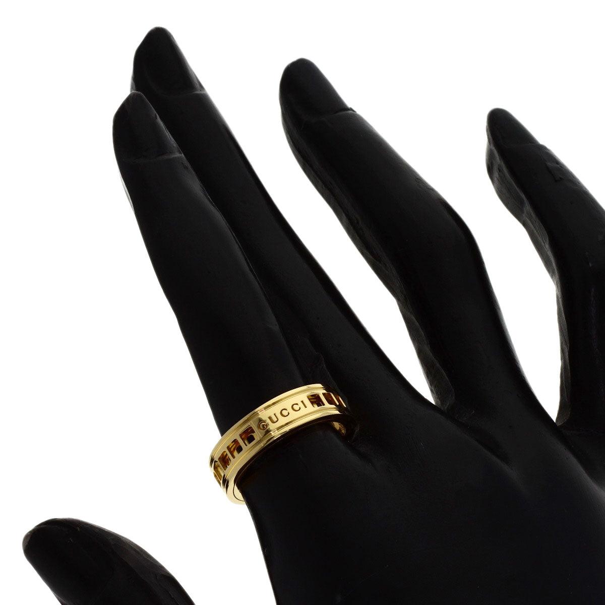 GUCCI Scroll #12 Ring K18 Yellow Gold Ladies [Used]